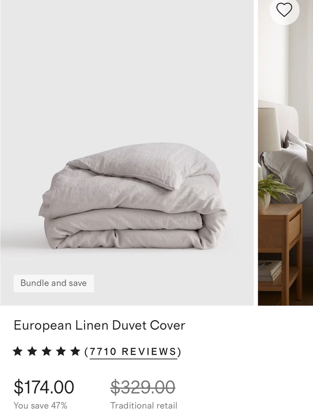 QUINCE European Linen Duvet Cover — Light Gray, king / cal king